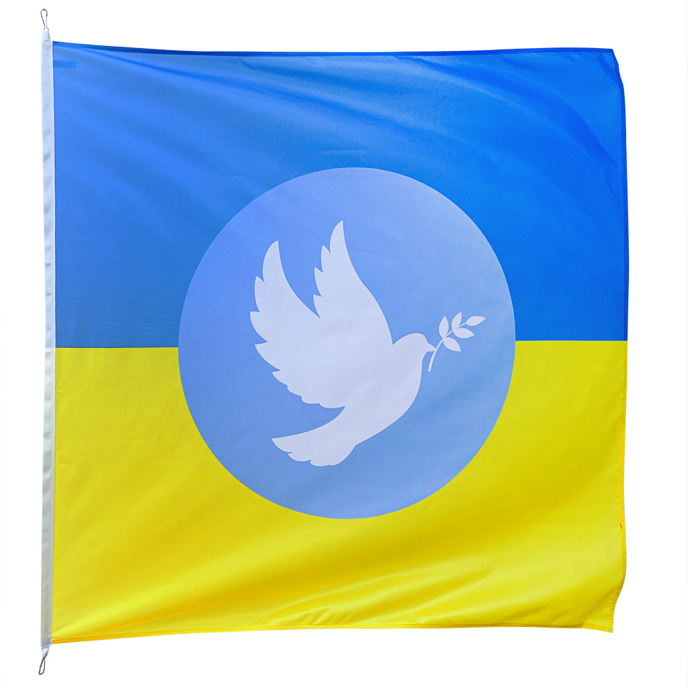 Ukrainische Solidaritäts-Friedensfahnen